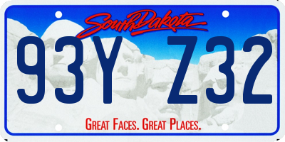 SD license plate 93YZ32