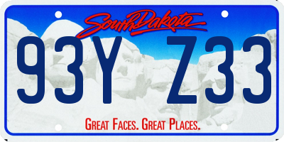 SD license plate 93YZ33