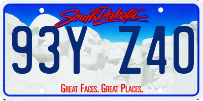 SD license plate 93YZ40