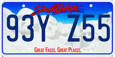 SD license plate 93YZ55