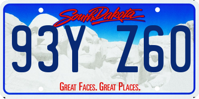 SD license plate 93YZ60
