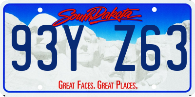 SD license plate 93YZ63