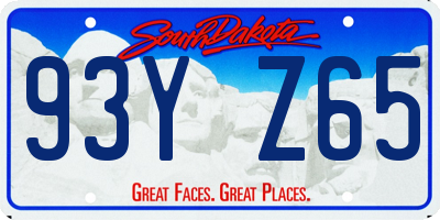 SD license plate 93YZ65