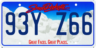SD license plate 93YZ66