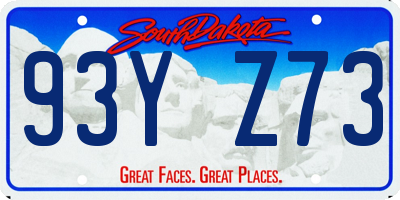 SD license plate 93YZ73