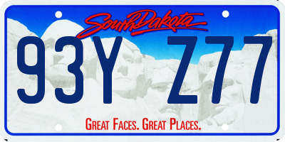 SD license plate 93YZ77