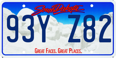 SD license plate 93YZ82
