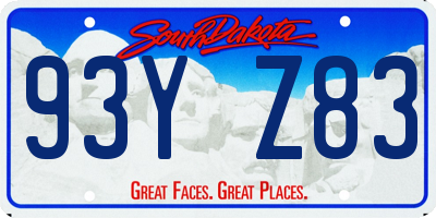 SD license plate 93YZ83