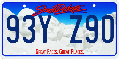 SD license plate 93YZ90