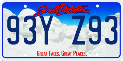 SD license plate 93YZ93