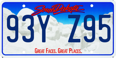 SD license plate 93YZ95