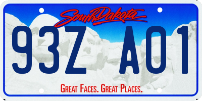 SD license plate 93ZA01