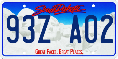 SD license plate 93ZA02