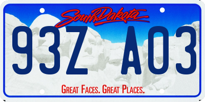 SD license plate 93ZA03