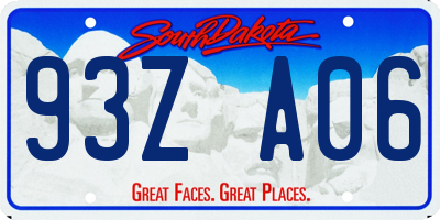 SD license plate 93ZA06