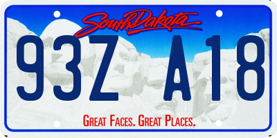 SD license plate 93ZA18