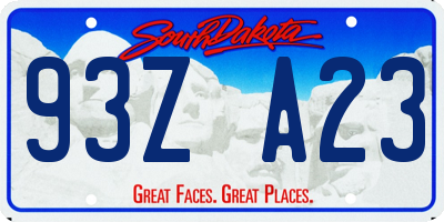 SD license plate 93ZA23