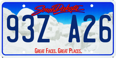 SD license plate 93ZA26