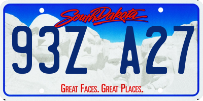 SD license plate 93ZA27