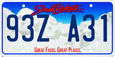 SD license plate 93ZA31