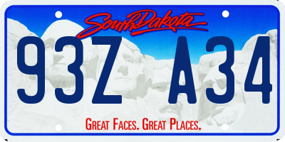 SD license plate 93ZA34