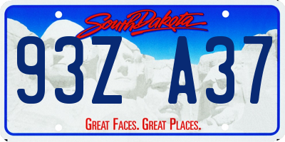 SD license plate 93ZA37