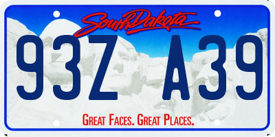 SD license plate 93ZA39