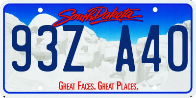SD license plate 93ZA40