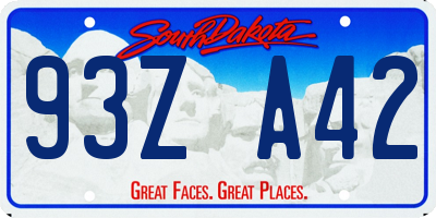 SD license plate 93ZA42