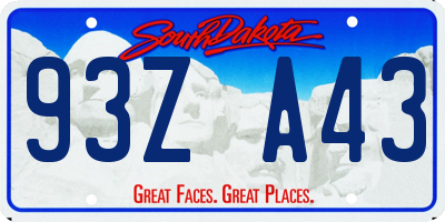 SD license plate 93ZA43