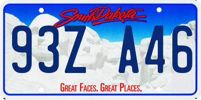 SD license plate 93ZA46