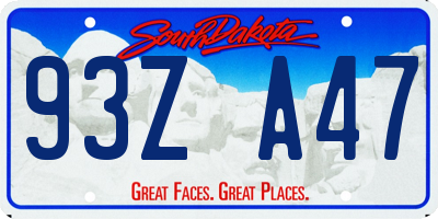 SD license plate 93ZA47