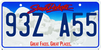 SD license plate 93ZA55