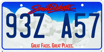 SD license plate 93ZA57