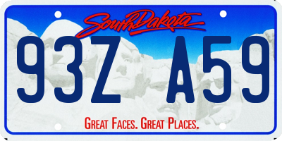 SD license plate 93ZA59