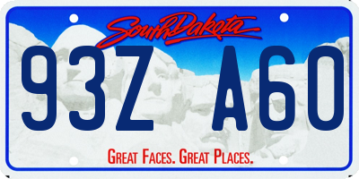 SD license plate 93ZA60