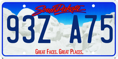 SD license plate 93ZA75