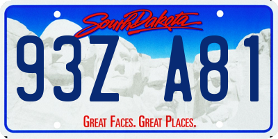 SD license plate 93ZA81