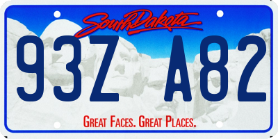 SD license plate 93ZA82