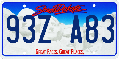 SD license plate 93ZA83