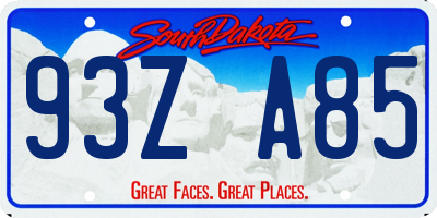 SD license plate 93ZA85