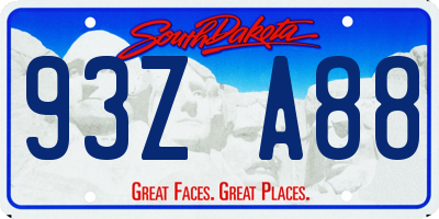 SD license plate 93ZA88