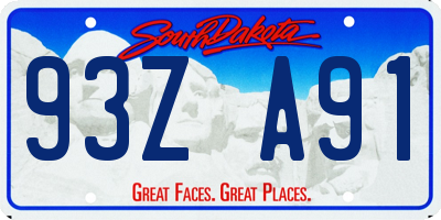SD license plate 93ZA91