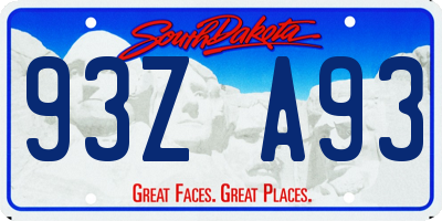SD license plate 93ZA93