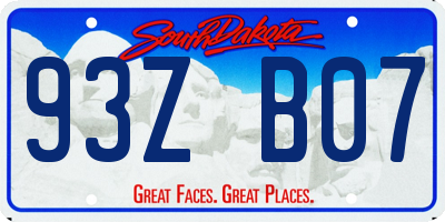 SD license plate 93ZB07