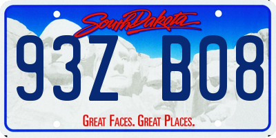 SD license plate 93ZB08