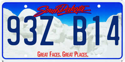 SD license plate 93ZB14