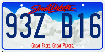 SD license plate 93ZB16