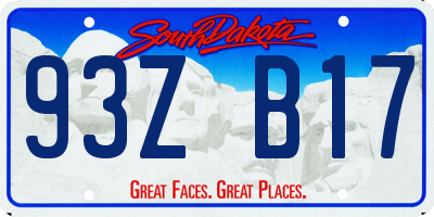 SD license plate 93ZB17