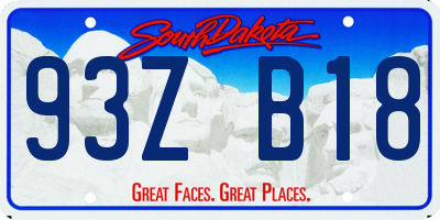 SD license plate 93ZB18